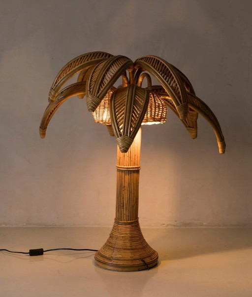 Rotan palmboom tafellamp