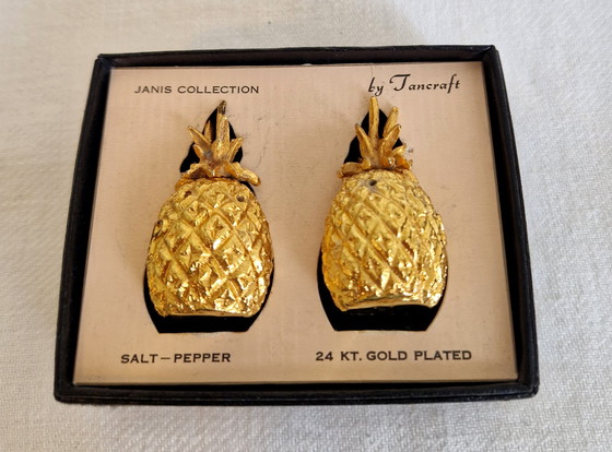 Image 1 of 24kt gold plated peper en zout stel '70s