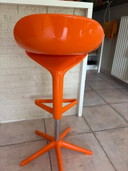 2 tabourets de bar Kartell Spoon orange