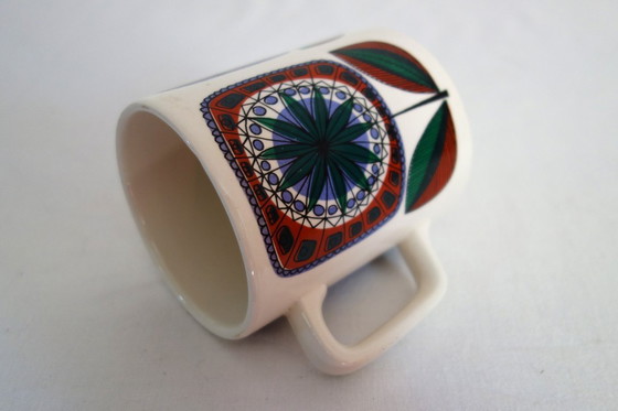 Image 1 of 6 mugs à décor floral stylisé Allemagne, années 70