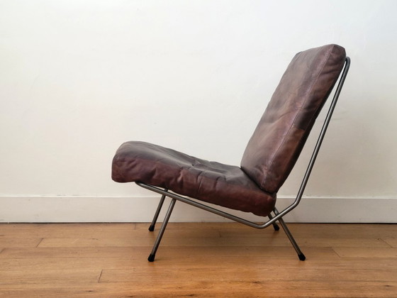 Koene Oberman fauteuil voor Gelderland in leer en staal, Nederland, jaren ’50 – Leather, Metal (photo 6 of 9)