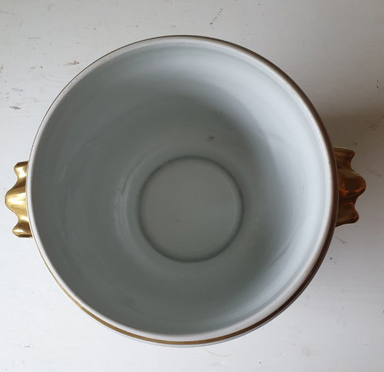 Image 1 of Cache-pot/rafraîchisseur à vin en porcelaine de Limoges, peint à la main - circa 1920-1950