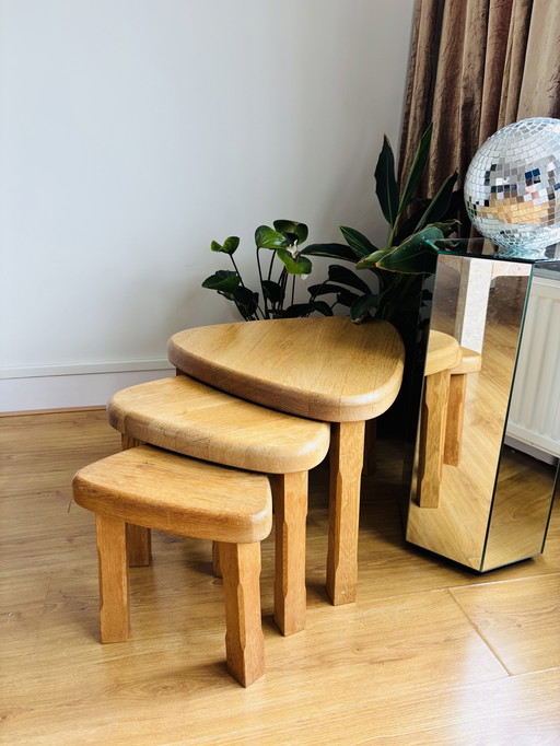 Set van 3 houten vintage nesting tables 