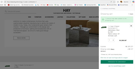 Image 1 of SOFA, HAY MAGS SOFA 3-Sitzer-Kombination 3