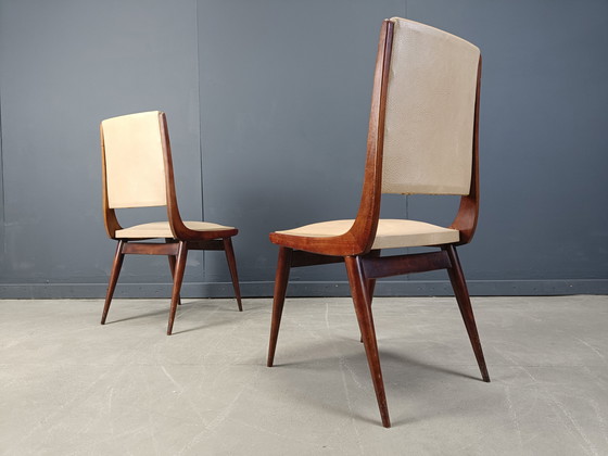 Image 1 of Mid Century Italienische Esszimmerstühle Satz von 6 - 1950s