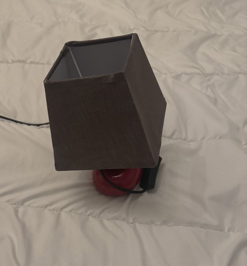 Red, black, brown pebble lamp
