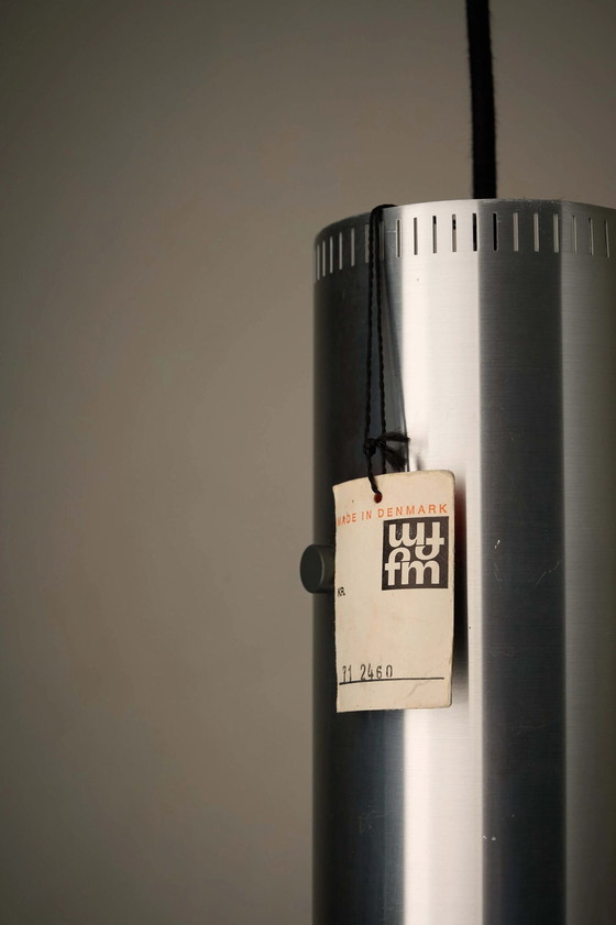 Aluminum "Cylinder" Pendant by Jo Hammerborg for Fog & Mørup, 1960s, Ceiling lights, Aluminium (photo 4 of 7)