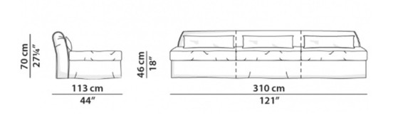 Baxter Sofa Housse Mono – Divani 3 posti, Leather (photo 21 of 22)