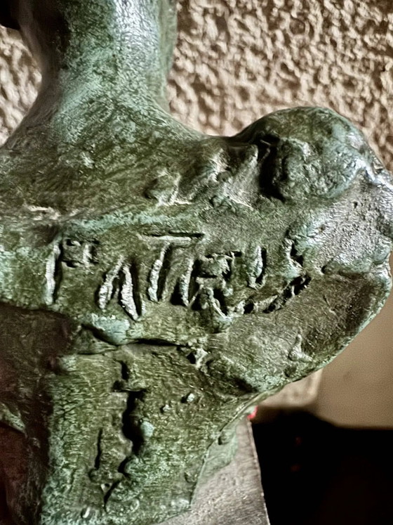 Busto de mujer firmado por Ernest Patris 🇧🇪 ( ) – Esculturas, Metal, Art Deco (photo 3 of 8)