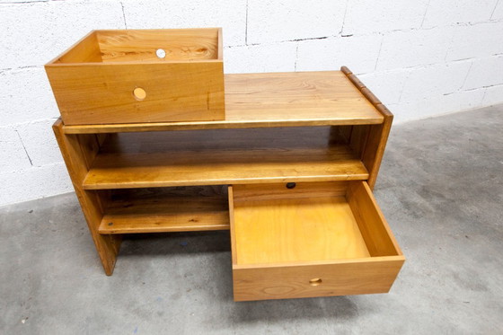 Image 1 of Mobile basso della Maison Regain, olmo massello, circa 1960, con cassetto