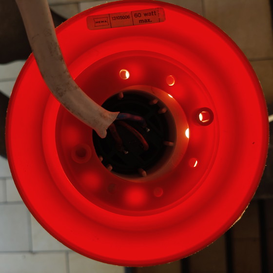 Image 1 of Space Age Wand- of Plafondlamp Oranje – 1970s Pop Art