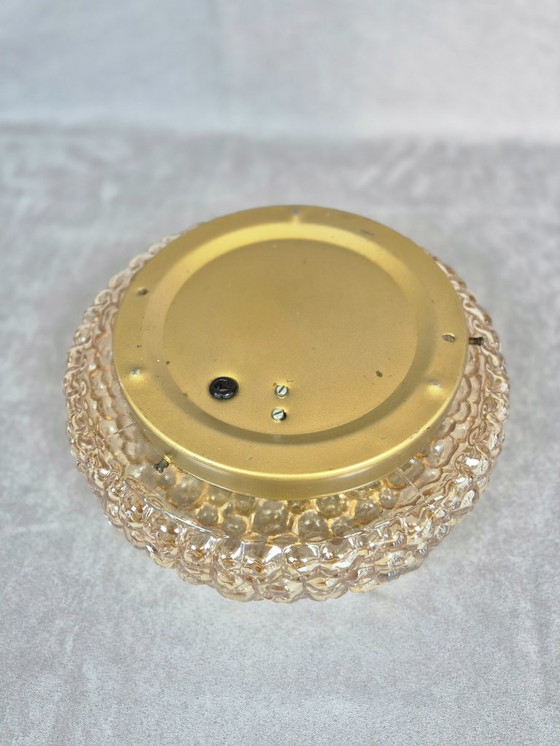 Image 1 of Vintage Amber Bubble Glass Flush Mount Ceiling Light by Massive Leuchten, Germany, 1970s, E27