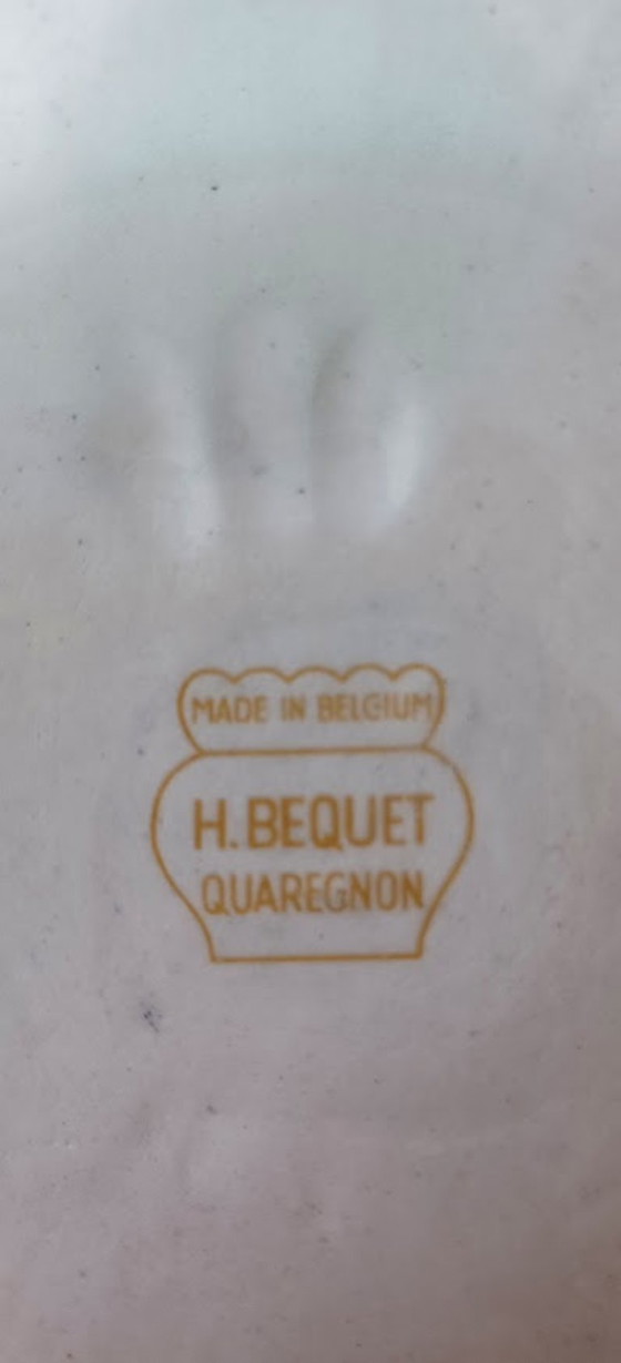 Image 1 of Authentic Hubert Bequet Quaregnon – Brutalist Sculptural Ceramics – Mid-Century Modern – Gold Glaze