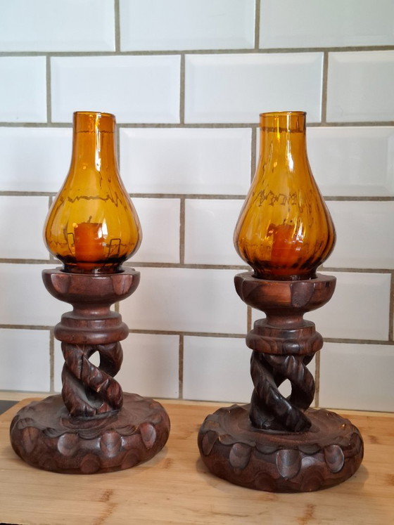 Image 1 of Pair of brutalist candlesticks