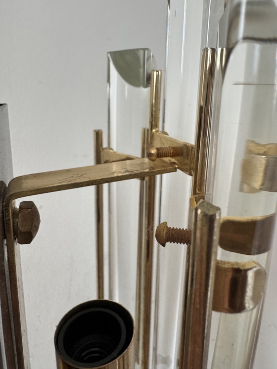 Image 1 of Wandleuchten aus Kristallbaguette aus den 1980er Jahren