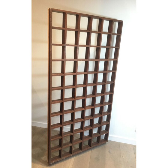 Image 1 of Vintage exotic wood divider shelf, 1970