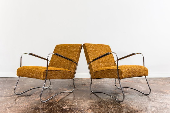 Image 1 of Sillones estilo Bauhaus, años 50, Polonia, juego de 2