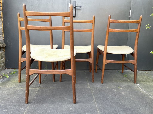 4 sedie slanciate in legno tropicale