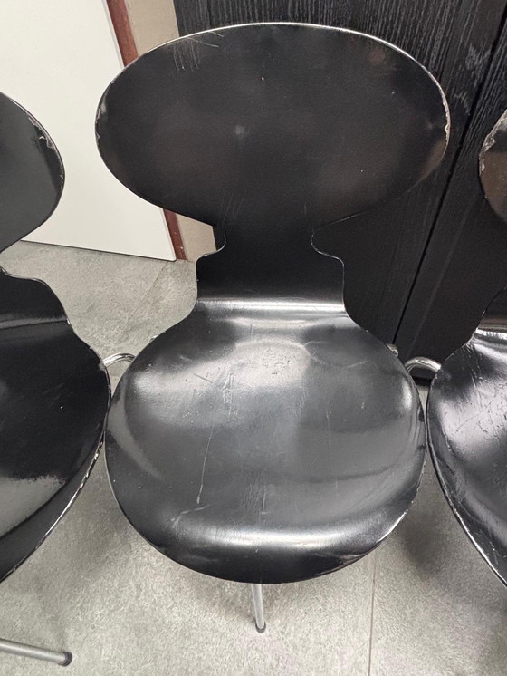 Image 1 of Quattro sedie a tre gambe Fritz Hansen. Raro modello vintage.