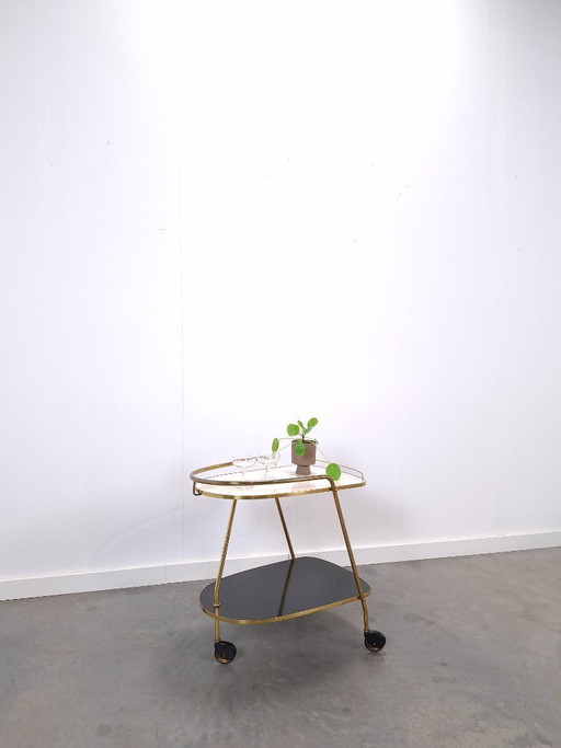 Ilse Möbel trolley met zwart wit formica