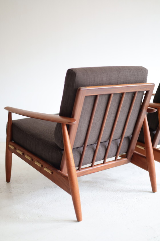 Set di 2 poltrone danesi, stile vintage anni '50/'60. – Wood, Textile (photo 6 of 7)