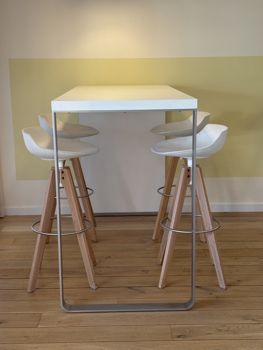 La Palma Brunch-Bartisch mit 4 MDF-Barhockern aus Italien