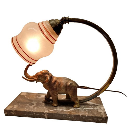Art Deco lamp met olifant