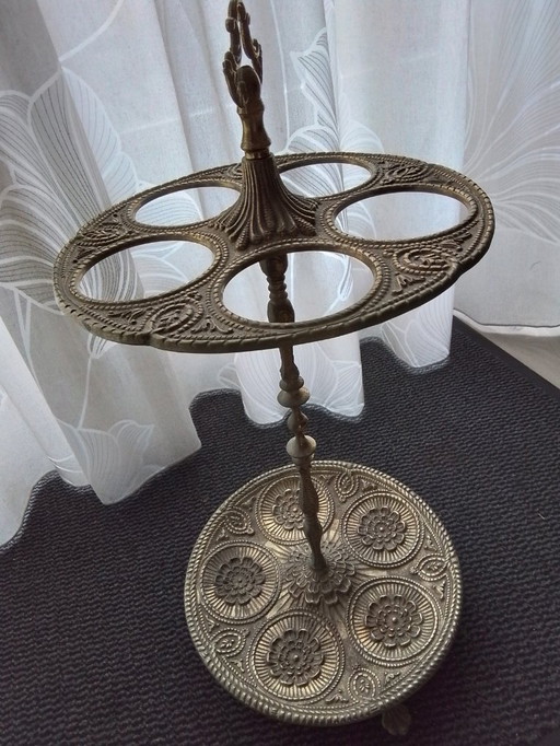 Antique brass umbrella stand
