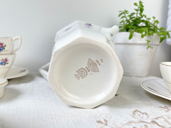 Image 1 of Service à Thé Vintage en Porcelaine Fleurie Digoin Sarreguemines