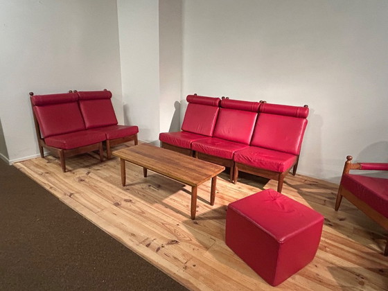 Image 1 of Set da salotto modulare in pelle della metà degli anni Sessanta (9 pezzi)