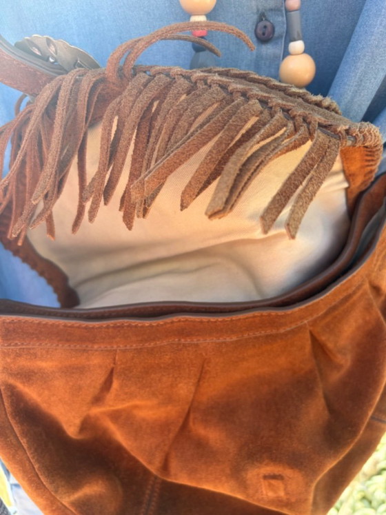 Image 1 of Original Ralph Lauren suede shoulder bag – cognac – good vintage condition