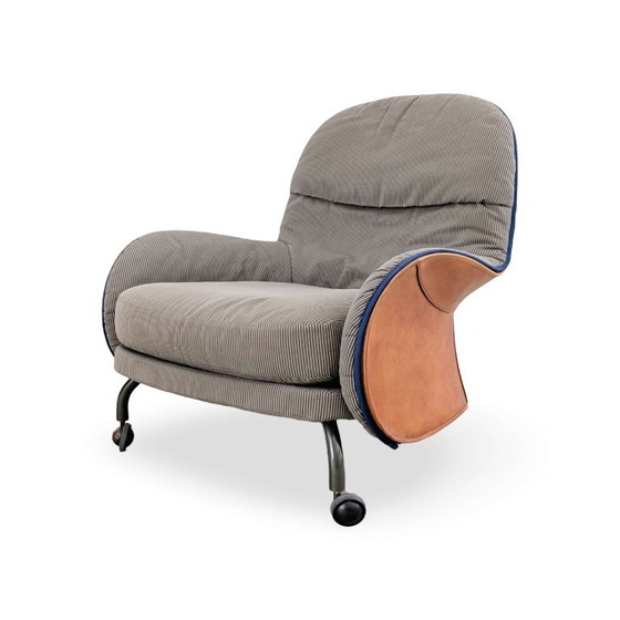 Original DePadova Armchair with Ottoman Vico Magistretti Leather 1980, Grey (photo 4 of 15)