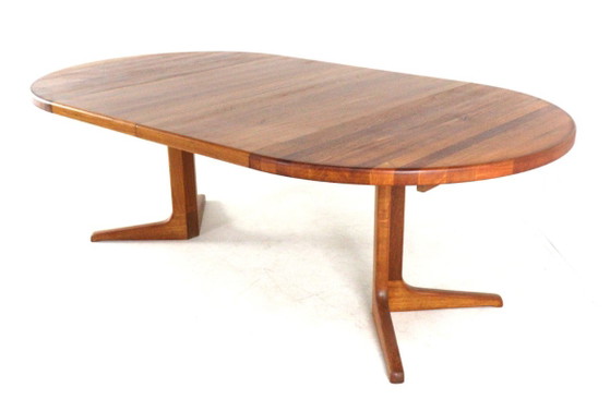 Round Danish 2x extendable solid teak dining table midcentury – Wood (photo 5 of 15)