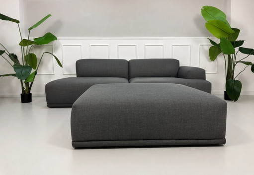 Muuto Connect Canapé Grau Stoff Ecksofa Canapé Modulaire