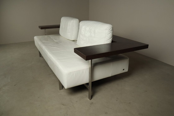 Image 1 of Rolf Benz Dono bank van Christian Werner in wit leer, jaren 90