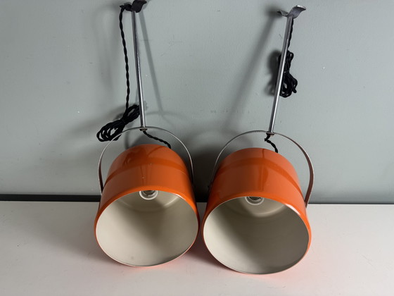 Image 1 of 2er-Set orangefarbene Raumfahrtlampe