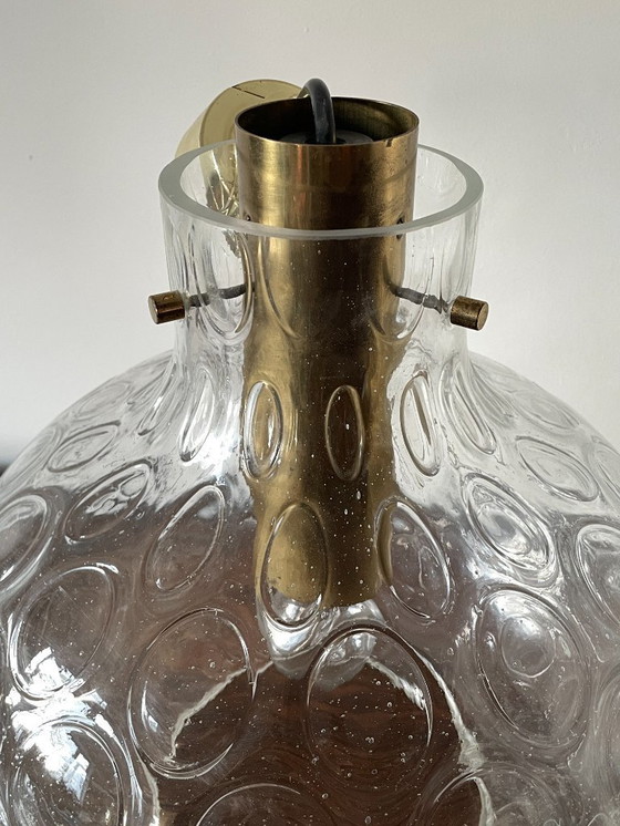 Image 1 of Lampada a sospensione in vetro a bolle Glashütte Limburg di metà secolo, anni '60