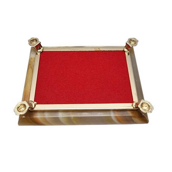 Image 1 of Boîte à bijoux vintage italienne en marbre onyx