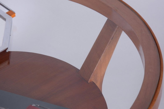 Restored Mid-Century Coffee Table, Oak, Glass, Czech, 1950s – Wood (photo 6 of 9)