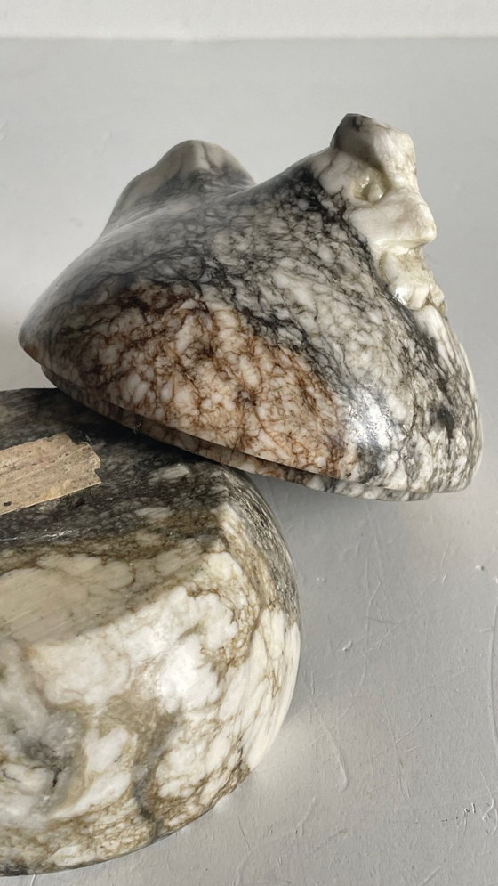 Image 1 of Vintage Marble Hen with Eggs Sculpture