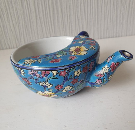 Rare Antique Mustache Head / Sippy Cup - Emaux De Louvière – Decorative Objects, Ceramic (photo 4 of 8)