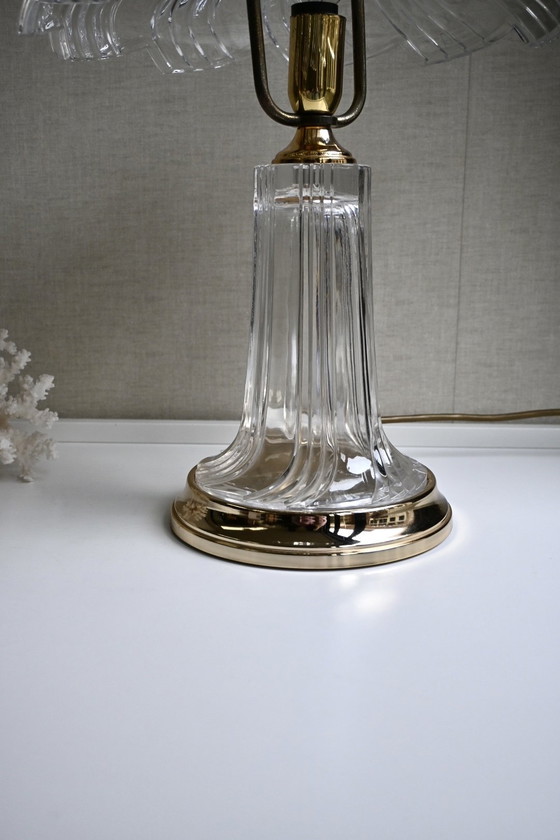 Image 1 of French crystal table lamp in the style of Cofrac Art Verrier