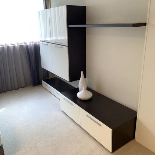 Sleek wall unit with hanging element ALPE
