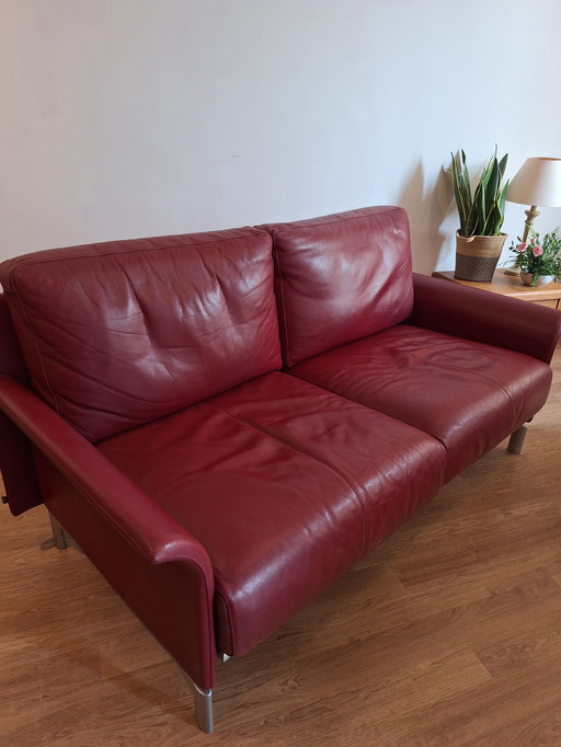 Cor Wine Red 2-Seater Sofa