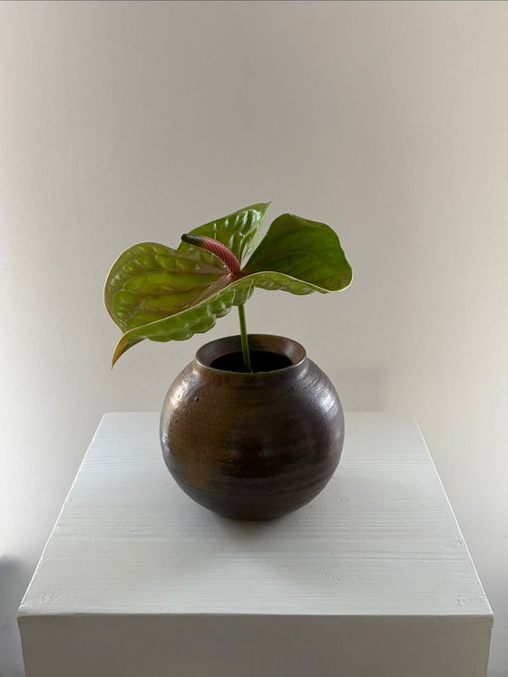 Vintage ronde keramische vaas – Vazen, Ceramic (photo 5 of 6)