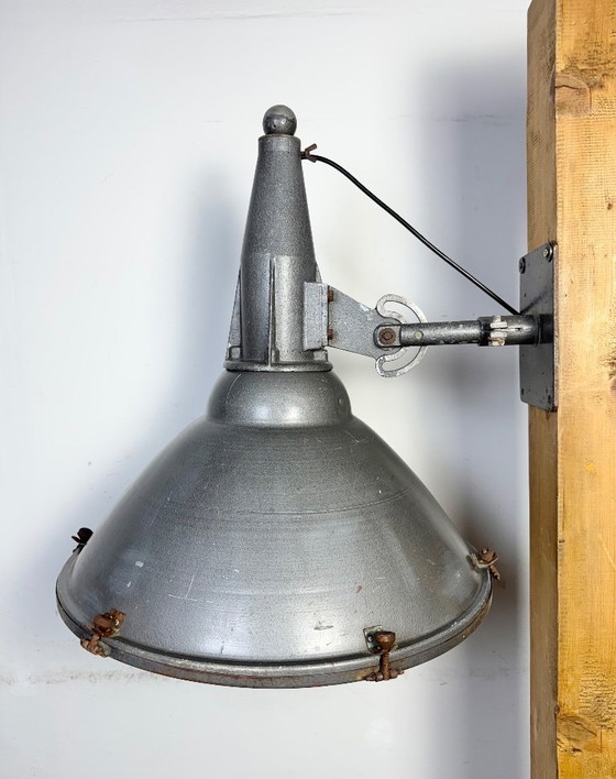 Image 1 of Large Vintage Industrial Aluminium Factory Wall Spotlight, 1970s