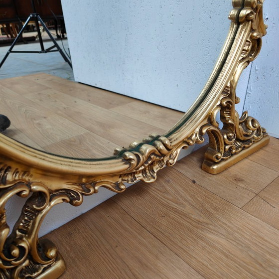 Image 1 of Grand miroir sur pied de style baroque et rococo, miroir de cheminée