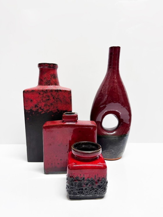 Image 1 of Set of four modernist ceramic vases. Germany, 1960s and 1970s.