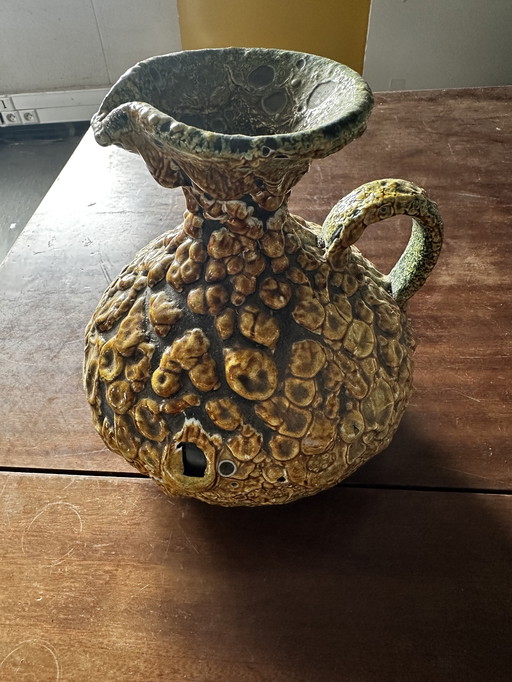 Ceramic pitcher Fat Lava by Ateliers Cyclope (Charles Cart) 70s - H 18