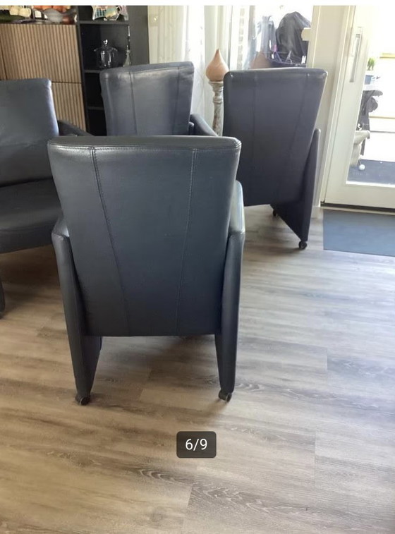 Image 1 of 4 Leder-Esszimmerstühle